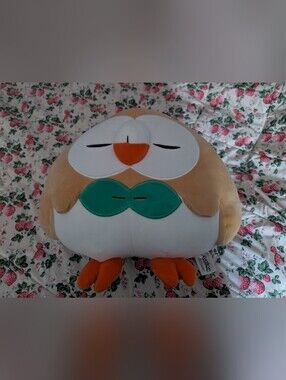 Pokémon Rowlet Plush - Tan, White, Orange, Green